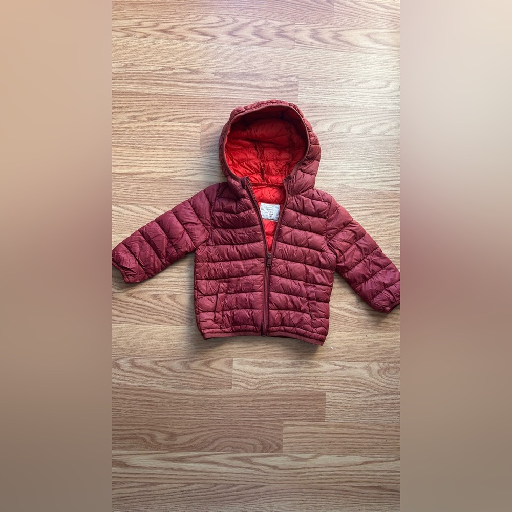 Zara Baby Boy Red Puffer Jacket Size 98 2-3
